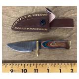 Fixed blade pocket knife with sheath