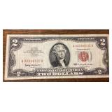 1963 red seal $2 bill
