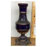 Large blue ceramic vase