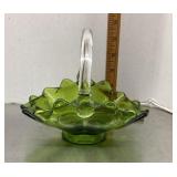 Green glass basket