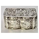 Antique German silver repousse box