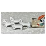 4 ceramic dog drawer pulls & ceramic cache pot