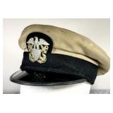 WWII US Navy Lieutenant dress khaki hat