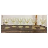 Yellow Depression glass stemware