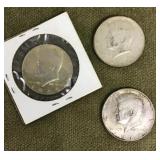 3 1965 Kennedy half dollars