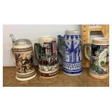 4 beer steins