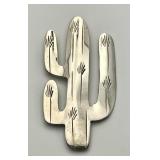 Sterling Southwest modernist cactus brooch