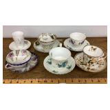 Assorted porcelain cups and saucers