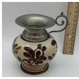 German ceramic and pewter jug