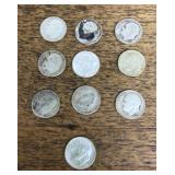 10 silver Roosevelt dimes