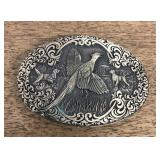 Brass pheasant belt buckle