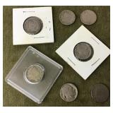 6 Buffalo and "V" nickels