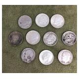 10 silver Roosevelt dimes