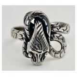 Sterling silver cobra ring