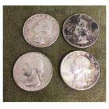 4 silver quarters