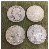 4 silver quarters