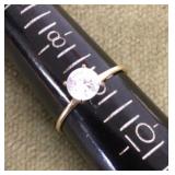 14k gold solitare ring