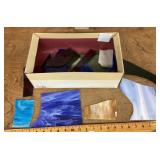 Box of stained glass pieces