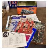 Collection of sheet music in Lionel tin