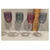 4 iridescent glass cordial