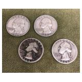4 silver quarters