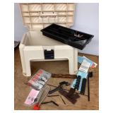 Rubbermaid storage stool with shooting accessories