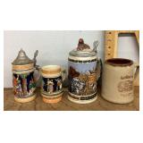 4 beer steins