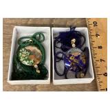 Pair of cloisonnï¿½ pendant necklaces