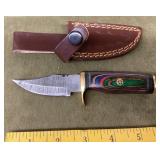 NEW Damascus steel fixed blade knife