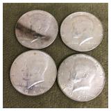 4 clad Kennedy half dollars