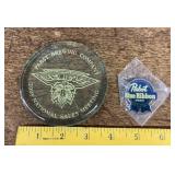 PBR paperweight and lapel pin