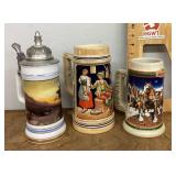 3 beer steins