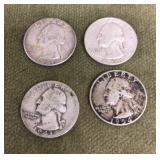 4 silver quarters