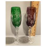 2 cut to clear champagne flutes