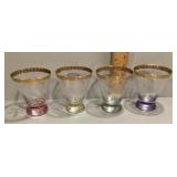 Set of 4 mid century modern cocktail glasses