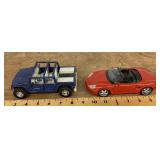 2 die cast cars