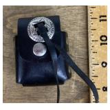 Leather lighter holster with concho decoration