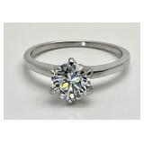 Sterling silver faux diamond solitaire ring
