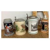 4 beer steins