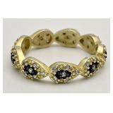 Gold over sterling silver evil eye ring