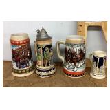 4 beer steins