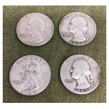 4 silver quarters