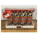 Coca-Cola NASCAR racing glass set with cookies