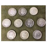 10 silver Roosevelt dimes