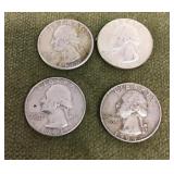4 silver quarters