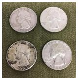 4 silver quarters