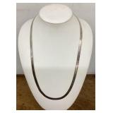 24" sterling silver herringbone necklace