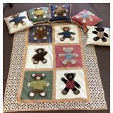 Bear quilt with pillows 55 x 47