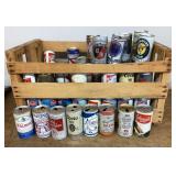 Crate of beer cans