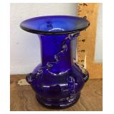 Cobalt blue art glass vase